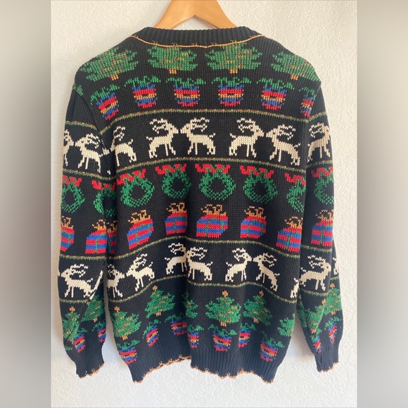 Vintage 1980's/1990's Sweater Loft Christmas Sweater Cardigan Ugly Sweater SZ M - Picture 4 of 4